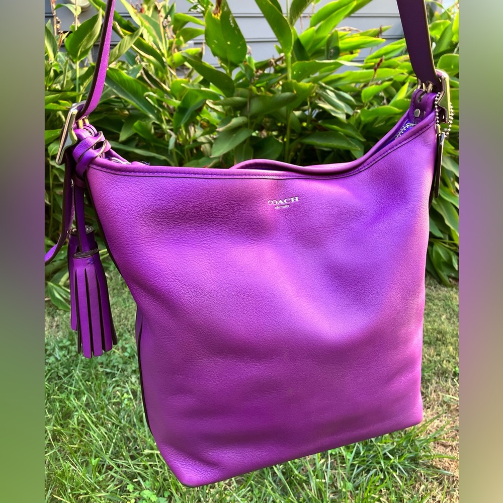 COACH Purple #19889 Large Legacy Duffle Leather Bag